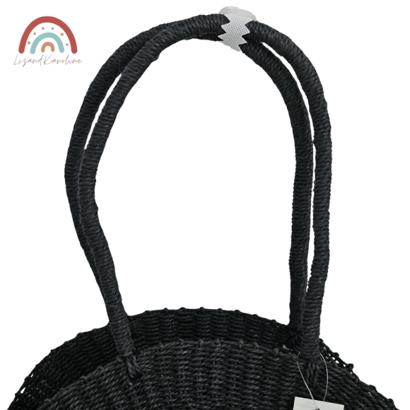 New! French Connection Oversized Circle Large Straw Tote Bag - Picture 4 of 16